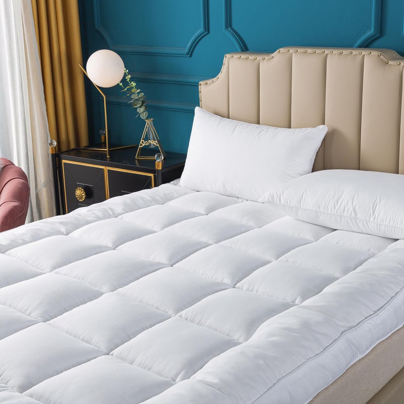 Naluka Mattress Topper Twin Size Pillowtop Bed Topper Mattress Pad 2 Inch Thick Mattress Cover - Image 1